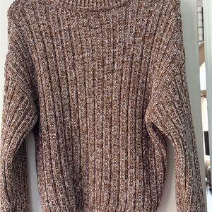 Universal Thread Brown and Cream Knit Turtleneck Sweater
